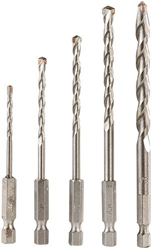 AGT Sechskantbohrer: Beton-Bohrer-Set für Akkuschrauber, 3-8 mm, 5 Stück (Bohrer mit Sechskant-Bit-Aufnahme, für Sechskantaufnahme, Sechskantschaft)