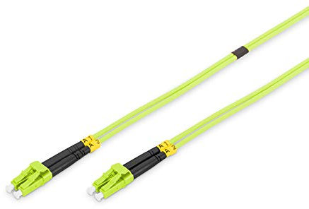 DIGITUS DK-2533-10-5 – Glasfaserkabel OM5 – 10 m – LC zu LC – Duplex LWL Kabel – 1/10/40/100 Gbit/s – MM Multimode Glasfaser LAN Kabel – Fasertyp: 50/125 µ – Limettengrün (Lime Green)