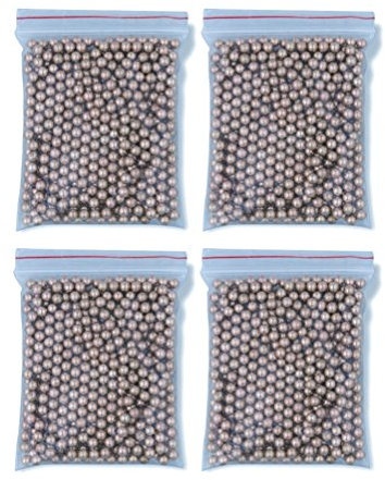 Outletdelocio. Pack 4 Bolsas de 500 Bolas metálicas Acero BB Golden Ball 4,5 mm 0,37 g (Total 2000 Bolas)
