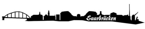 Samunshi® Wandtattoo Saarbrücken Skyline Wandaufkleber schwarz 30x4,3cm