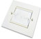C4A® White Brush Wall Plate - (1 GANG) Cable Entry/Exit Faceplate Concealing Cables thru Walls