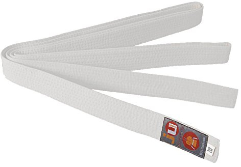 Ju-Sports Budogürtel weiß 100% Baumwolle 4 cm breit - Hautfreundlicher Kampfsport Gürtel mit exzellenter Feuchtigkeitsaufnahme für Budo, Judo, Karate, Kickboxen & mehr