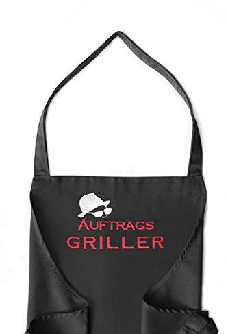 Krings Fashion Grillchürze Motiv Auftragsgriller, hochwertig bestickt, Latzschürze für Männer