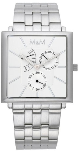 M&M Herren-Armbanduhr Analog Quarz Edelstahl M11702-122