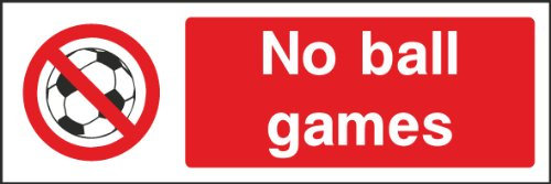 400mm x 133mm No Ball Games Sticker ST-18382 [Self Adhesive Sign]