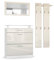 Vladon Garderobe Loret mini, Garderobenset bestehend aus 1 Schuhschrank, 1 Wandspiegel und 2 Garderobenpaneele, Weiß matt/Creme Hochglanz