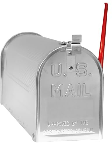 BTV - Buzón de Pie Americano Dakota para Exterior, Gris | Buzón US Mail para Correo Postal Exterior con Acabado Gris y Medidas de 22,5 × 16 × 47,5 cm.
