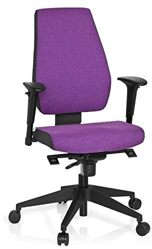 hjh OFFICE 608817 Profi Bürostuhl PRO-TEC 500 Stoff Lila Drehstuhl ergonomisch, Rückenlehne & Armlehnen höhenverstellbar