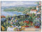 ARTLAND Wanddeko Leinwand Bilder Wandbild 120 x 90 cm Landschaften Garten Malerei Grün Unvergessliche Aussicht B0TL