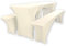 Gräfenstayn® Leopold Stretch - Biertischhussen-Set 3 TLG für Bierzeltgarnitur - 50cm oder 70cm Tischbreite - mit Öko-Tex Siegel Standard 100 : Geprüftes Vertrauen 30562 (Creme, 50x220cm)