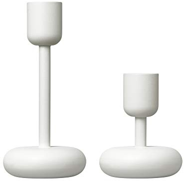Iittala Nappula - Kerzenhalter Set - 107 mm & 183 mm - Weiß - 2-teilig