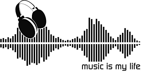 GRAZDesign Wandtattoo Equalizer music is my life Wohnzimmer Jugendzimmer Musikraum - 112x57cm / 070 schwarz