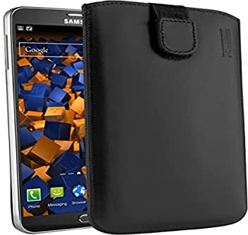 mumbi Echt Ledertasche kompatibel mit Samsung Galaxy Note 3 / Note 3 Neo Hülle Leder Tasche Case Wallet, schwarz