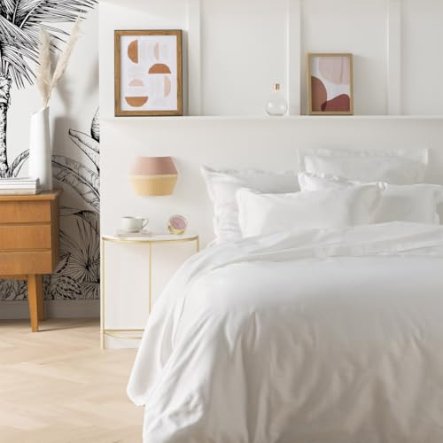 ESSIX D 68-10001-601000 SXU Bettbezug, Baumwoll-Satin Uni, 140 x 200 cm, Weiß