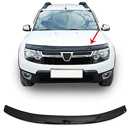OMAC Motorhaube Deflektor Insekten Steinschlagschutz kompatibel mit Dacia Duster 2010-17 Dunkel