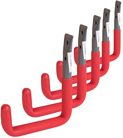 Alberts 869823 Wandhaken | wahlweise in verschiedenen Größen | grau, mit roter Gummierung | Durchmesser Ø18 mm | 215 x 153 mm | 5er Set