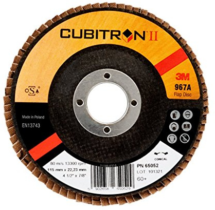 3M Cubitron II Fächerschleifscheibe 967A, 115 mm, 22,23 mm, 60+, konisch, 1 Stück / Karton