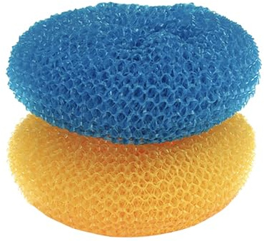 Lola Products Jumbo 4 Plastic Mesh Scouring Pads, Non-Scratch, Great for Pots, Dishwashing, Sinks, Appliances, Assorted Colors, 2 Pack