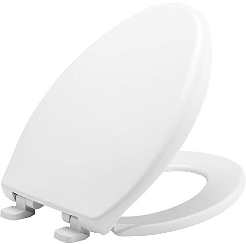 Bemis 7900TDGSL 000 Commercial Heavy Duty Closed Front Plastic Toilet Seat with Cover Made of Injection-Molded, Solid White, Elongated