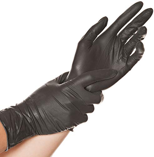 Franz Mensch Latexhandschuh DIABLO schwarz M puderfrei, 76758