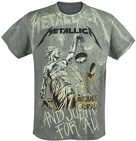 Générique Metallica ... and Justice for All - Neon Backdrop Homme T-Shirt Manches Courtes Anthracite XL