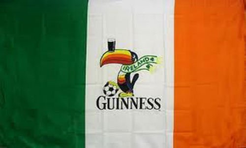 Irland-Flagge, 91 x 152 cm, Guinness-Schild
