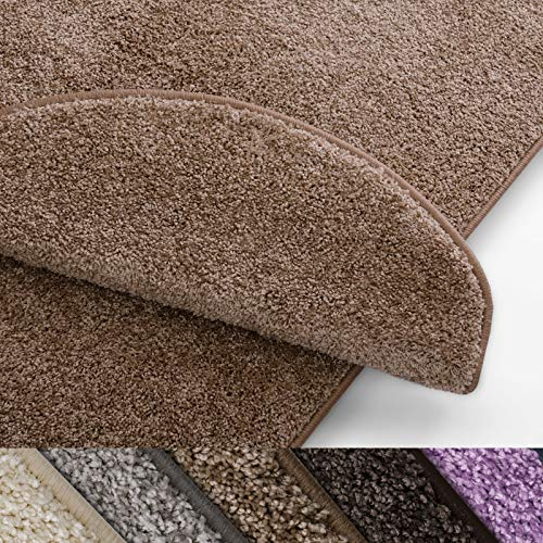 casa pura Teppich Läufer Uni beige | Qualitätsprodukt aus Deutschland | GUT Siegel | kombinierbar mit Stufenmatten | viele Größen (100 x 300cm)