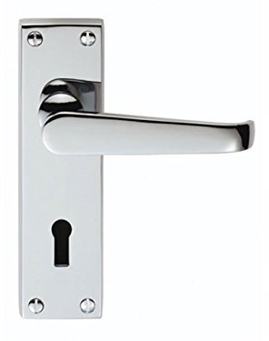 Carlisle Brass Victorian Lever on Short Latch Backplate – Traditional Internal Door Handles, Silver Polished Finish - Chrome Door Handles Internal, Lock 57 mm, M30WCCP C/C, 15 x 4.3 Centimeres