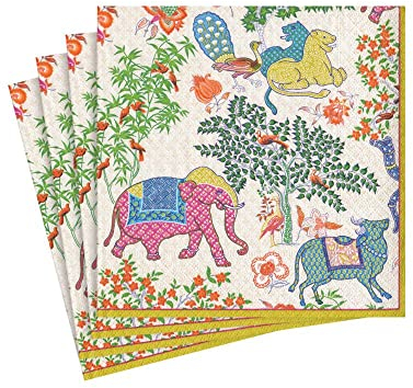 Caspari Les Jardins De Mysore Papierservietten, Papier, Mehrfarbig, Cocktail, 20