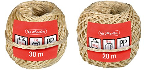 Herlitz 8859613 Spago 80 m, 1 gomitolo 30m/20m, 2 Pezzi