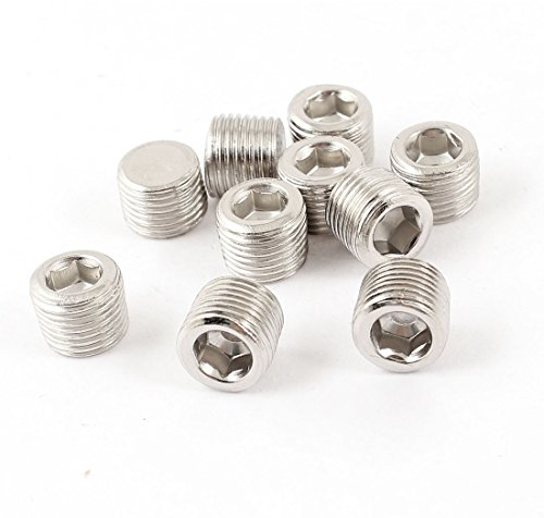 sourcingmap 1/8PT Male Thread Pneumatic Pipe Hex Head Cap Fuel Fitting 10 Pcs
