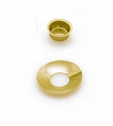 A.J. Wwe - Metallwaren GmbH Tüllen für große Pyramidenkerzen vermessingt mit Tropfenfänger Ø 17mm, Größe:25 Stück