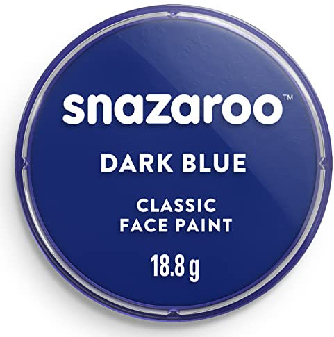 Snazaroo - Pintura facial y corporal, 18ml, color azul oscuro, profesional a base de agua, pastilla de aquacolor individual para adultos, niños y efectos especiales