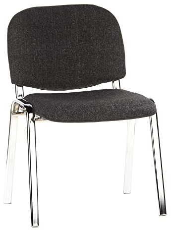 hjh OFFICE Besucherstuhl XT 600 Vierfußstuhl Stapelstuhl gepolstert, Konferenzstuhl Anthrazit/Chrom 704220