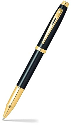 Sheaffer 100 Black Lacquer Rollerball Pen with Gold-Tone Trim