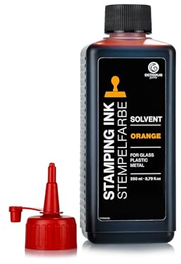 250 ml Solvent Stempelfarbe orange, auf Lösemittelbasis für nichtsaugende und nichtporöse Untergründe, lasierend