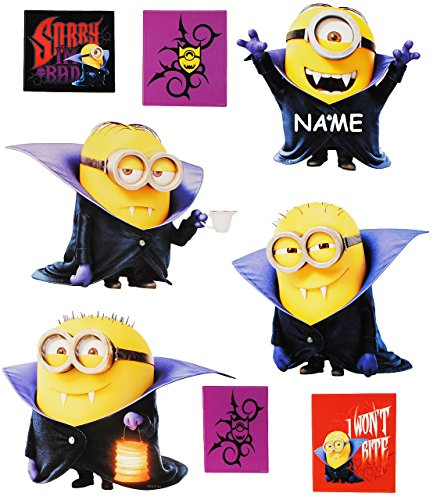 alles-meine.de GmbH 8 TLG. Set große Fensterbilder - Minnion - Ich einfach unverbesserlich/Vampir & Dracula - incl. Name - Sticker Fenstersticker Aufkleber - selbstkleb..