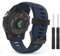 MoKo Armband Kompatibel mit Garmin Fenix 3/3 HR/Fenix 5X/5X Plus/Tactix Charlie/Descent Mk1/Quatix 3, Silikon Ersatzarmband Sportarmband Uhrenarmband mit Werkzeug, Mitternachtsblau