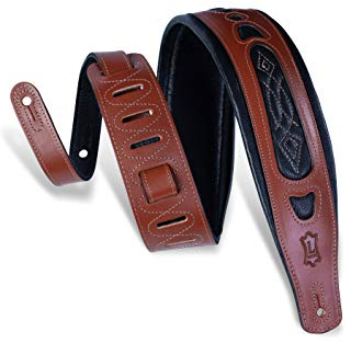 Levy's PM31-WAL Gitarrengurte 2.5 Carving Leather Strap - Walnut