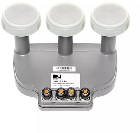 Triple LNB for 18X20 Directv Dish with built in 4 room multi-switch