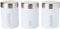 Premier Housewares Liberty Tea, Coffee and Sugar Canisters, Incremental Heights, Step Heights - Set of 3, Blue/Grey, H13 x W9.50 x D9.50cm