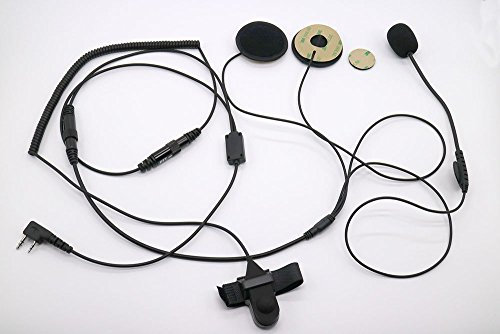 HKSUNKIN Open/Half Face Motorcycle Bike Helmet Earpiece Headset Mic Microphone For Kenwood Two Way Radio Walkie Talkie TK3118 TK3130 TK3131 TK3160 TYT BAOFENG 5R 2pin TK3170 TK3173 2pin