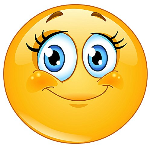 Smile-Aufkleber Wimpern I kfz245 I rund Ø 9 cm I Süßer Sticker für Laptop Notebook Tür Roller Auto I wetterfest