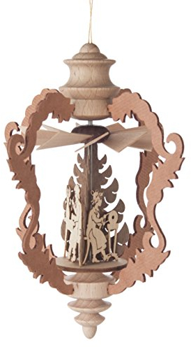 DREGENO Hänge-Pyramide Wärmespiel Motiv „Handwerks-Stube“, Laubsäge-Optik, von DREGENO SEIFFEN 12,5 cm – Original erzgebirgische Handarbeit