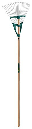 Leborgne, Balai à Gazon Xfil Émousseur 20 dents, Duopro, Manche Bois Certifié PEFC 100% 150 cm, Fixation de la monture polymère en 3 points, Monture en V