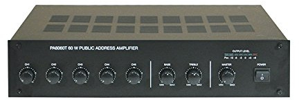 Mixing Amplifier for 100V Line or 8 ohm Speakers 60 watts 230VAC or 24DC Supply