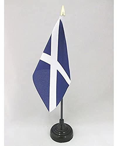 AZ FLAG - Tischflagge Schottland - 15x10 cm Goldene Splitze - Schottische Tischfahne 10 x 15 Cm - Flaggen
