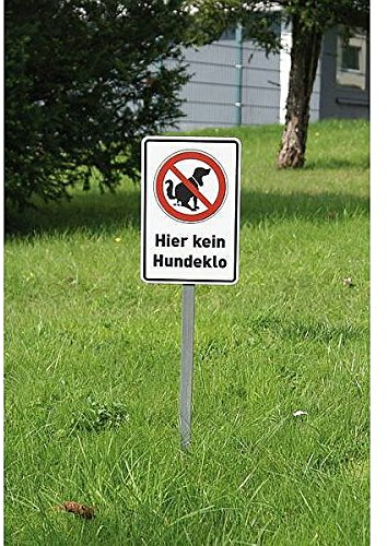 LEMAX® Schilderset, Hier kein Hundeklo - Schild, Erdspieß, Verstärkerplatte Alu geprägt 200x300mm