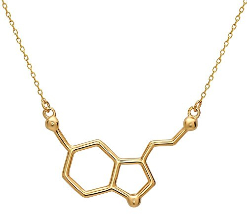 Serebra Jewelry Serotonin Molekül Anhänger Halskette aus 925 Sterling Silber by (Gold-Überzug)