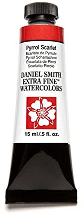 Daniel Smith Extra Fine Watercolor 15ml Paint Tube, Pyrrol Scarlet (284600085)